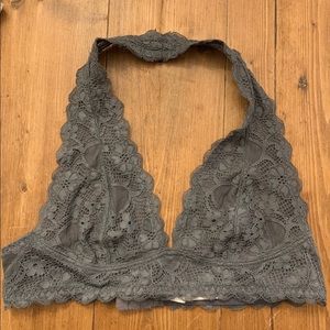 Free People Grey halter lace Bralette